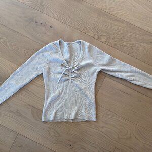 Madewell Rutched Sweater In Cream Size S